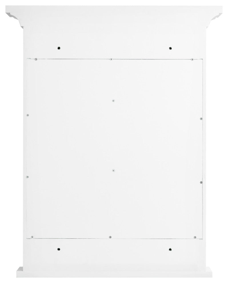 Handmade Solid Wood Medicine Cabinet with Ample Storage Space in White, 24"x30"