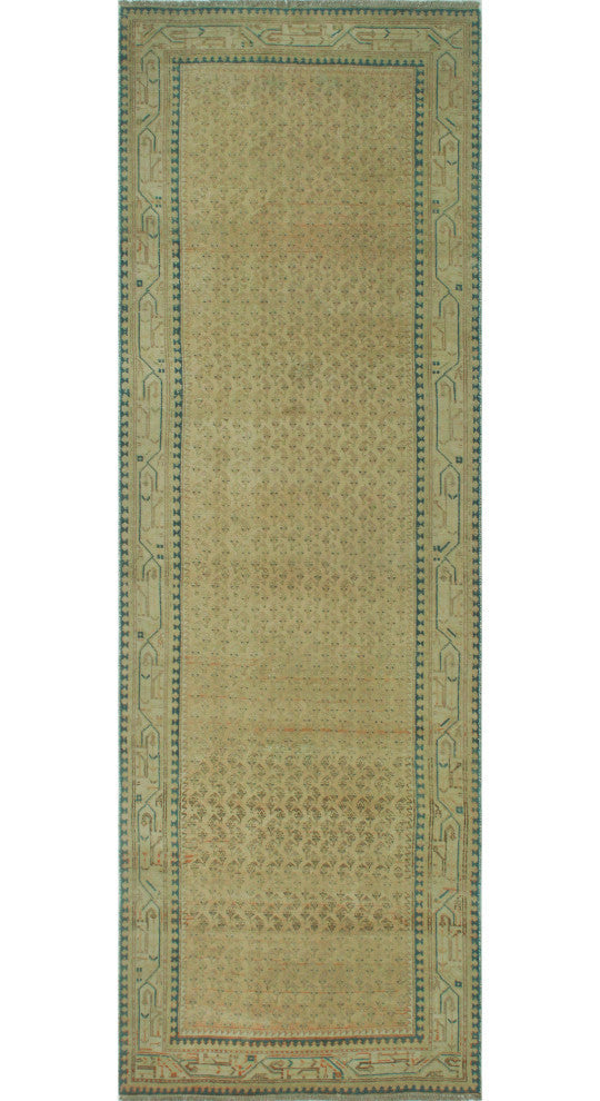 Semi-Antique Blaxton Beige/Ivory Runner, 3'3x9'10