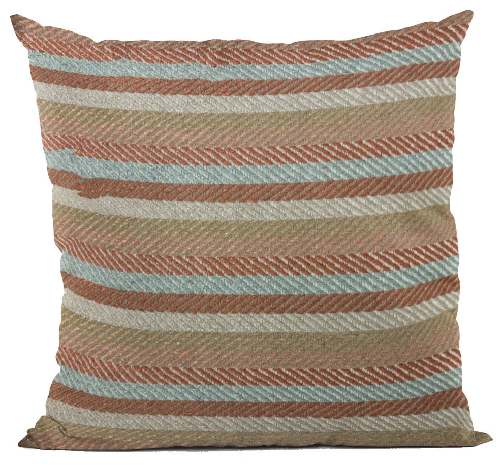 Plutus Brown Tracks Stripe Luxury Throw Pillow, 16"x16"