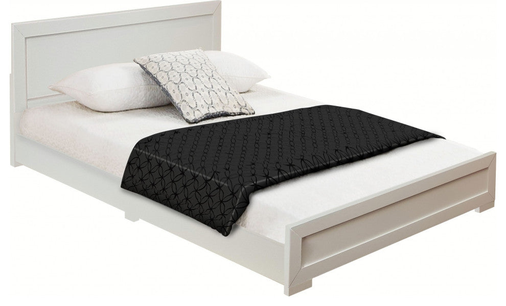 White Wood King Platform Bed