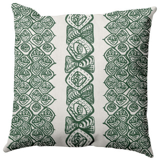 Central Comb Outdoor Pillow, Dark Green, 20"x20"