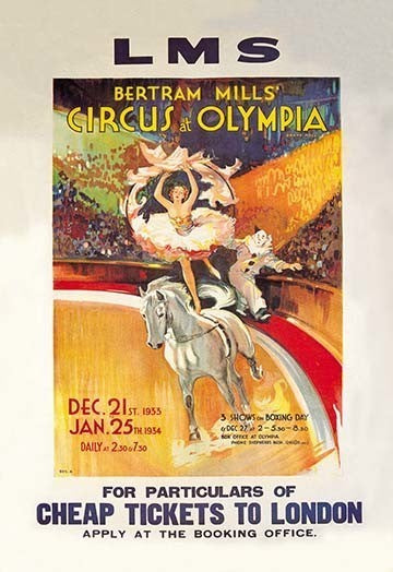 Bertram Mills'' Circus at Olympia- Framed Paper Poster 20" x 30"
