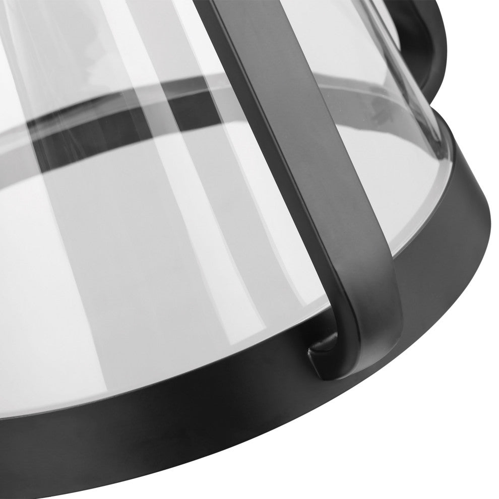Everett 1-Light 18-Inch Pendant, Matte Black With Clear Glass