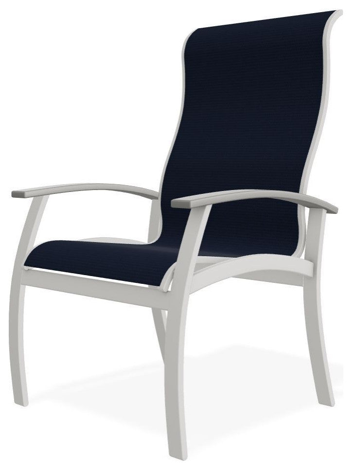 Belle Isle Sling Outdoor Dining Chair, Navy/Snow