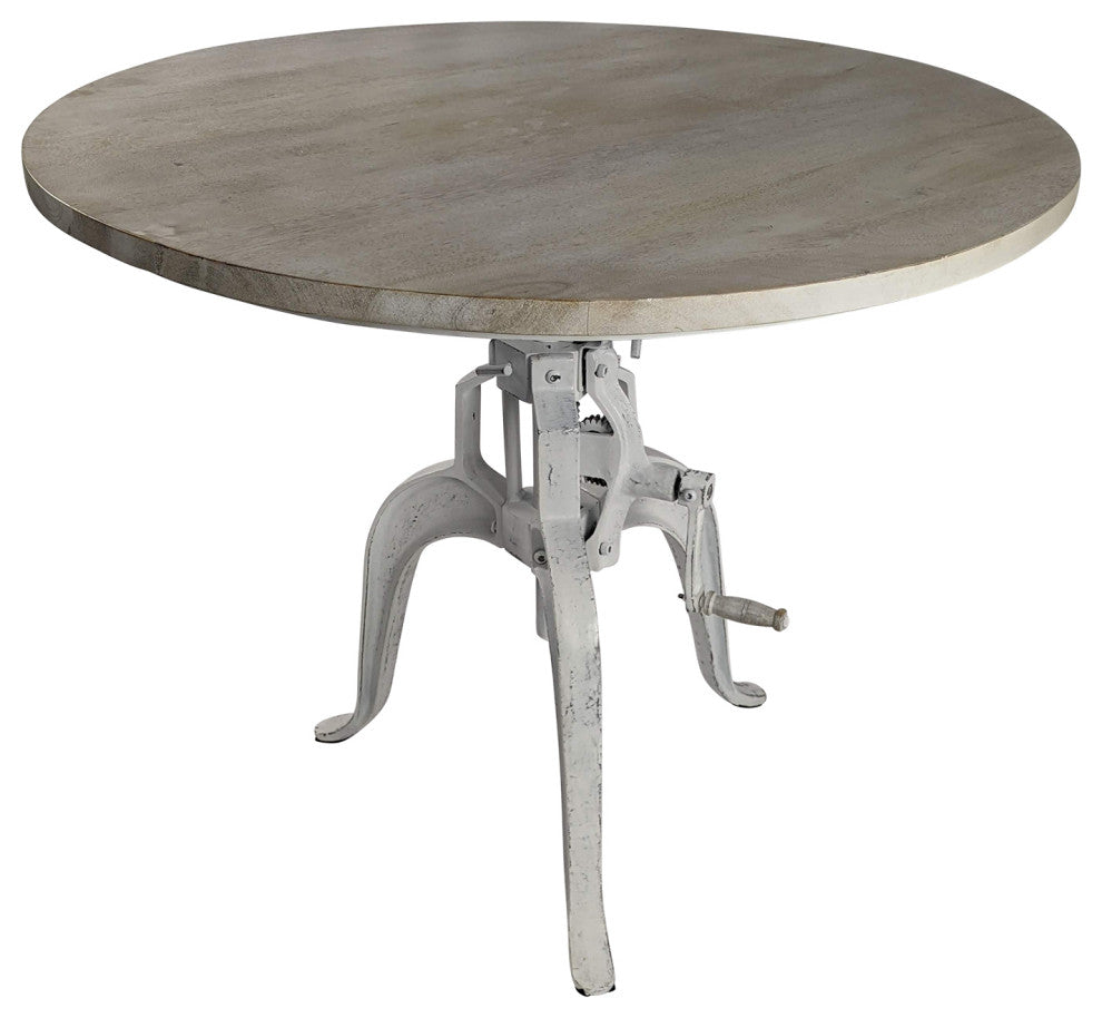Bentley Adj Crank Table, Whitewash