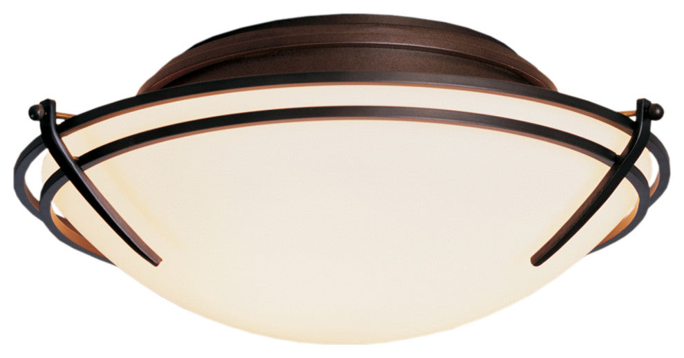 Presidio Tryne Flush Mount, Dark Smoke Finish, Opal Glass