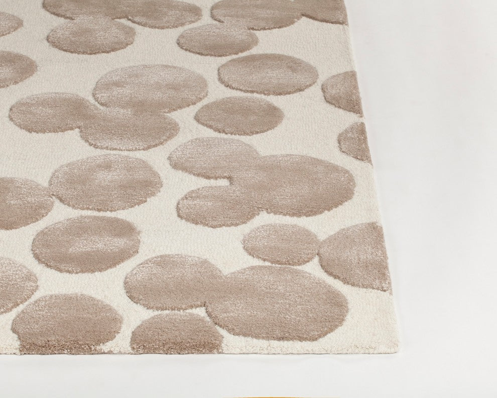 Joya Round Area Rug, Ivory/Brown