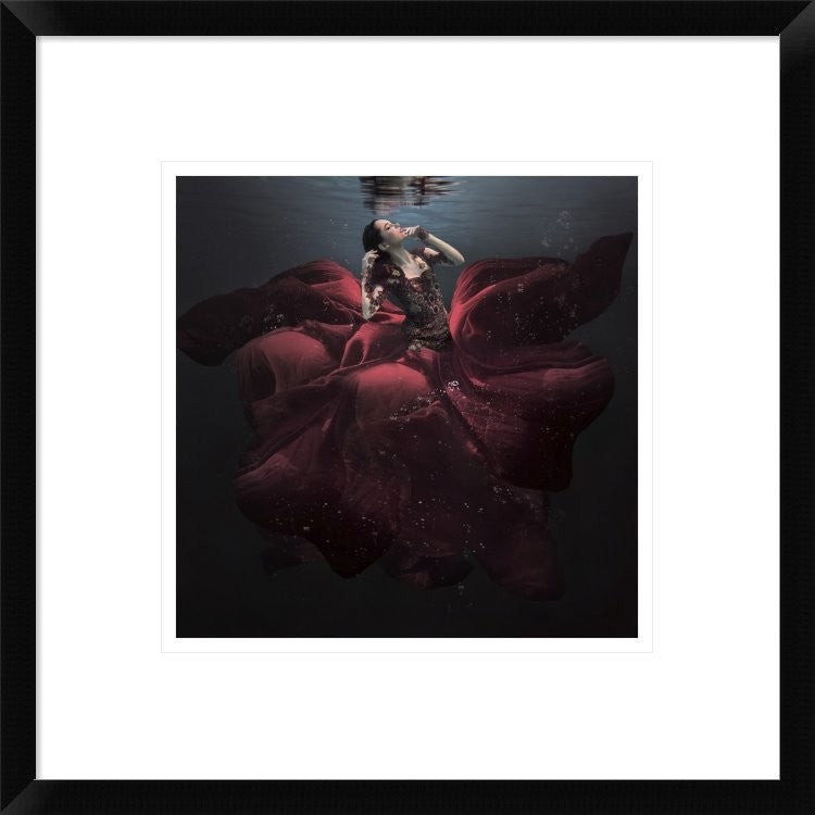 "The Lady In Red" Framed Digital Print by Martha Suherman, 18"x18"