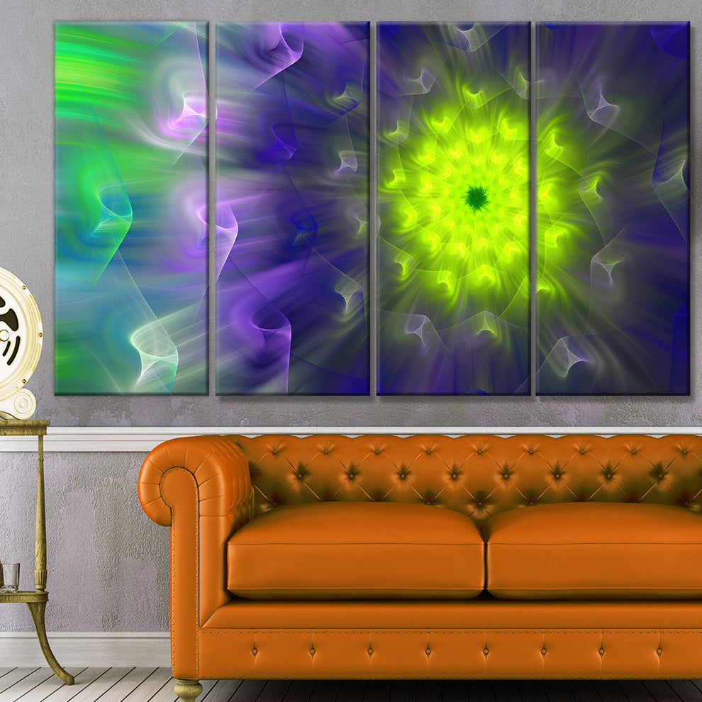 Amazing Dance of Exotic Petals, Floral Canvas Art Print, 48"x28", 4 Panels