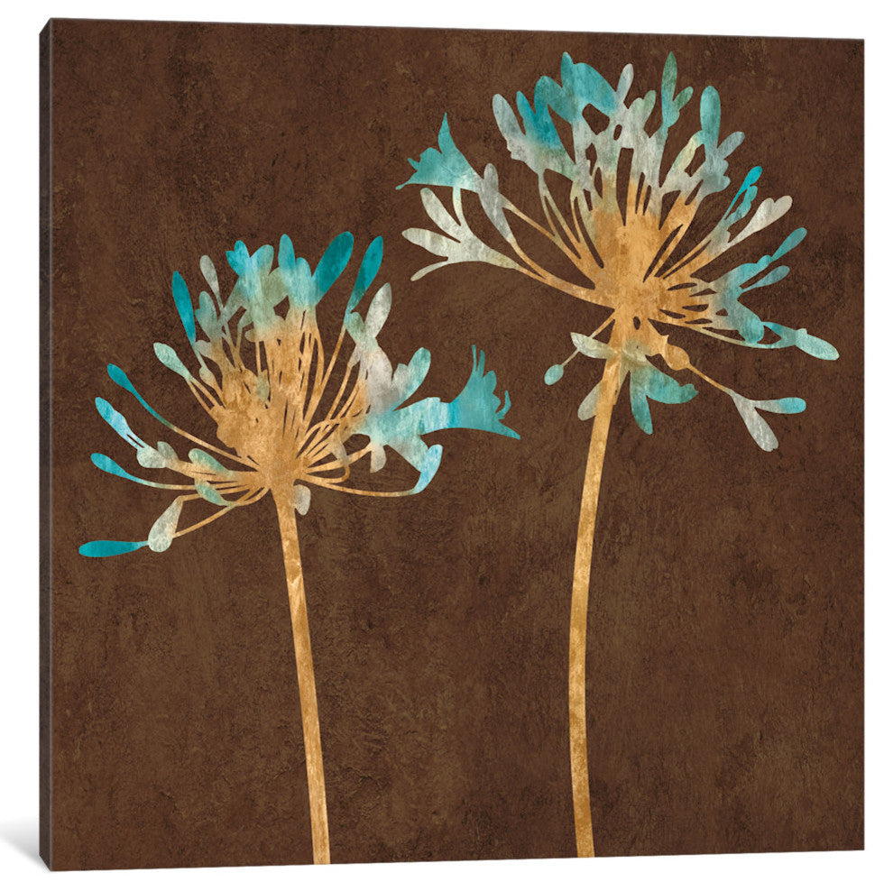 "Teal Bloom II" by Erin Lange, Canvas Print, 26"x26"