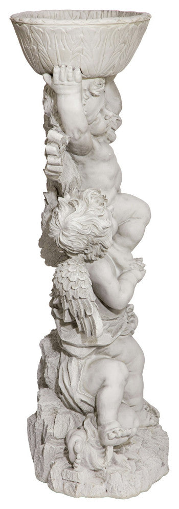 Three Cherubs With Urn Statue