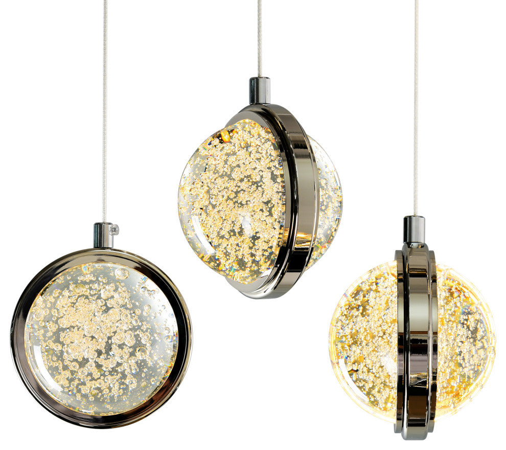 Salvador 40 in LED Integrated Polished Nickel Chandelier