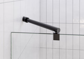 44"Wx78"H Frameless 3 Panel Inline Shower Door, Matte Black
