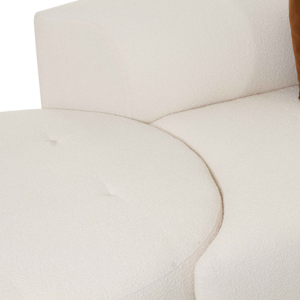 Fickle Cream Boucle 2-Piece Modular LAF Sofa