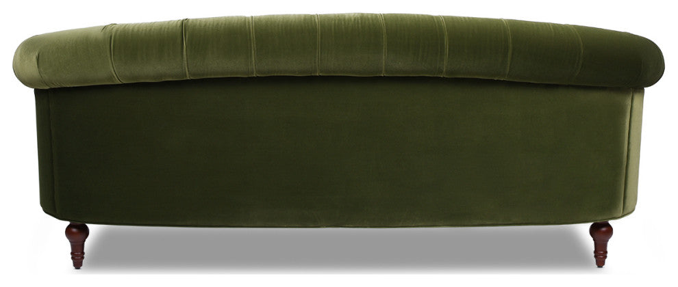 La Rosa Victorian Chesterfield Tufted Sofa, Olive Green Performance Velvet
