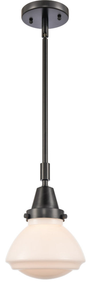 Innovations 447-1S-BK-G321-LED Olean 1 Light 6.75" Mini Pendant, Matte Black
