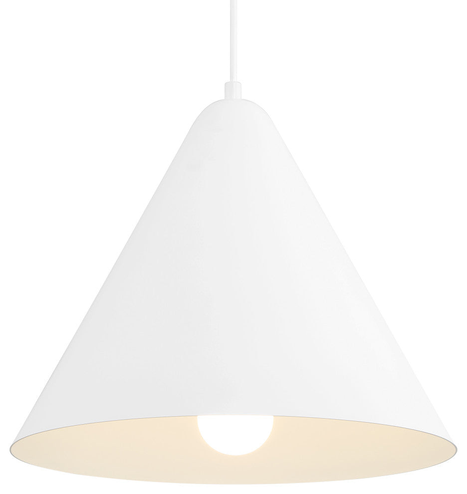 Ford LED Pendant, Replaceable LED, Matte White, 14.25in