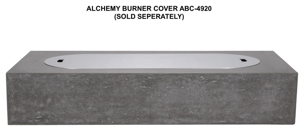 Pyromania Alchemy Concrete Fire Pit Table, 60"x30", Slate, Natural Gas