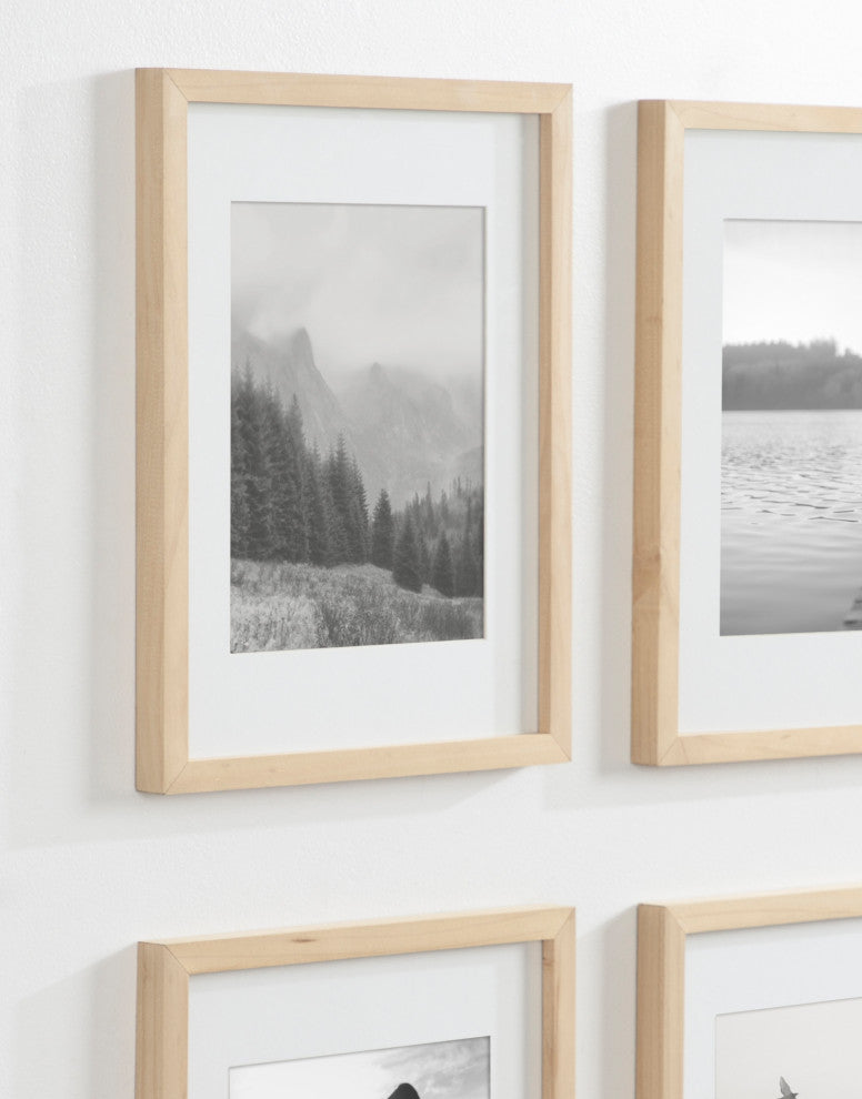 Gallery Matted Wood Picture Frame, Natural, 11"x14" Matted to 8"x10"
