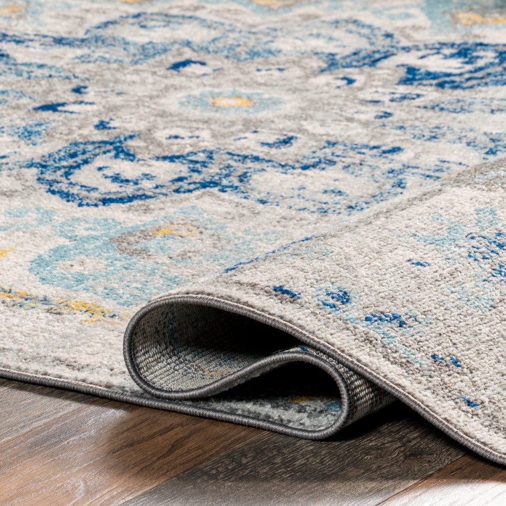Nuloom Withered Bloom In Bouquet Area Rug, Blue 6'7"x9'