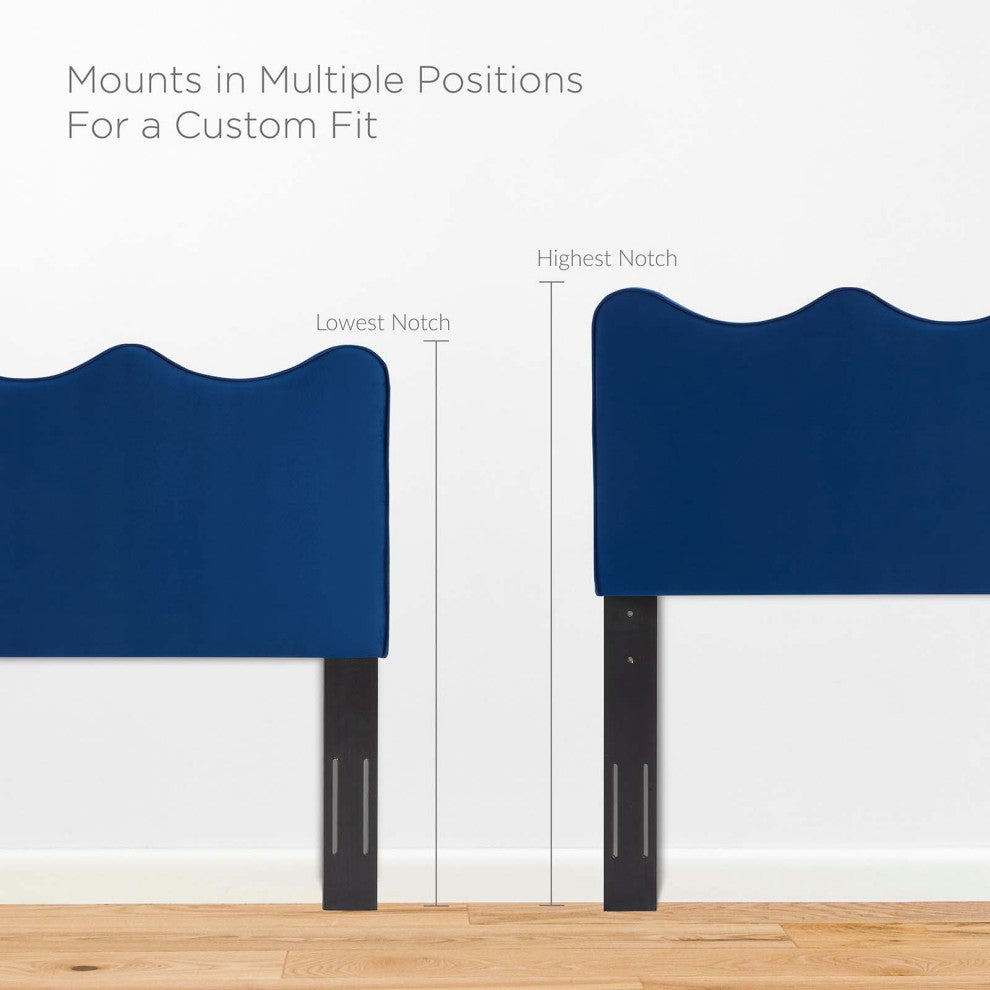 Current Performance Velvet King Platform Bed, Navy