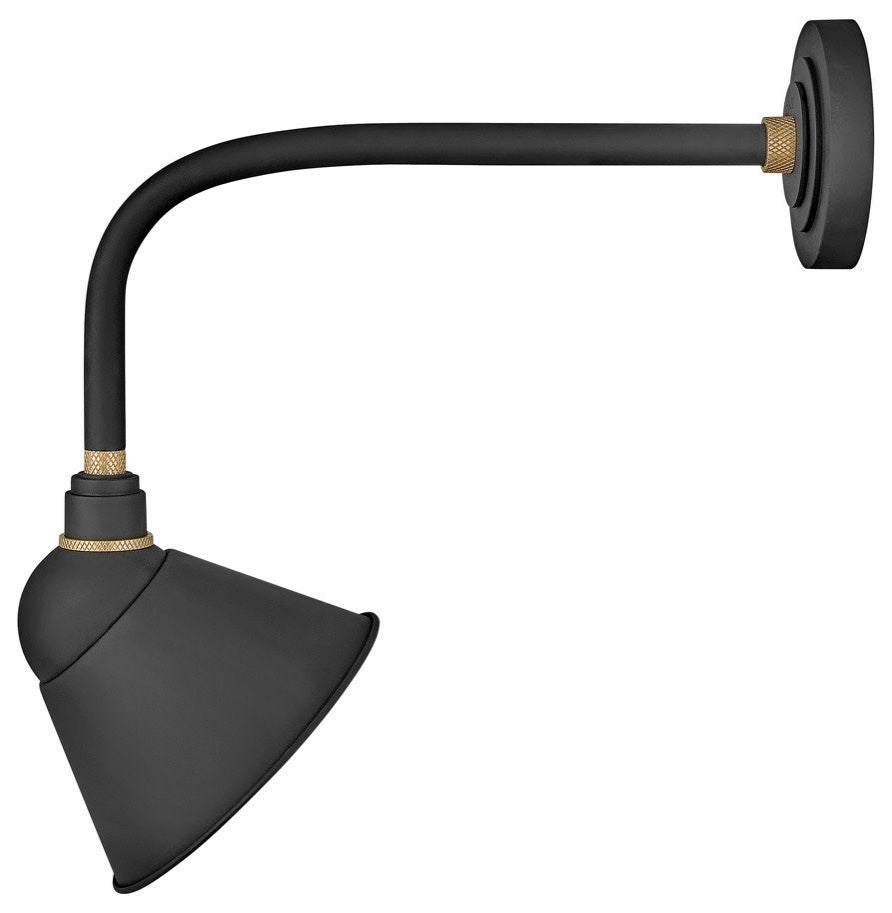 Hinkley Foundry Sign Light Medium Straight Arm Barn Light, Textured Black