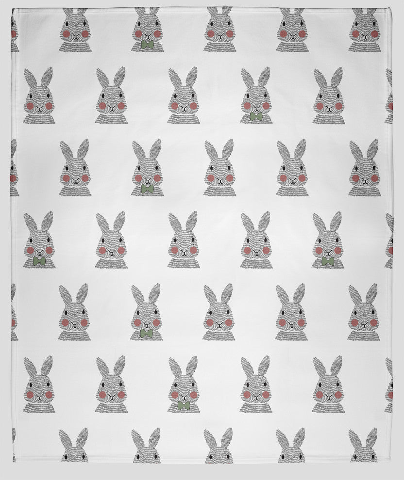 Easter Bunny Fluffle Throw Blanket, Laurel Tree Green, 60"x80"