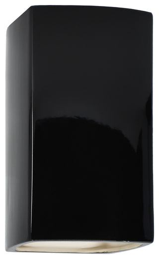 Ambiance, Small ADA Rectangle, Open Top & Bottom Wall Sconce, Gloss Black