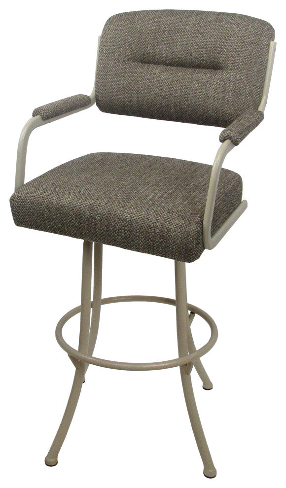 Swivel Counter Metal Bar Stool, Plumley Cocoa - Beige, 30"