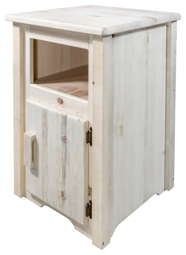 Homestead End Table with Door, Right Hinged, Ready to Finish