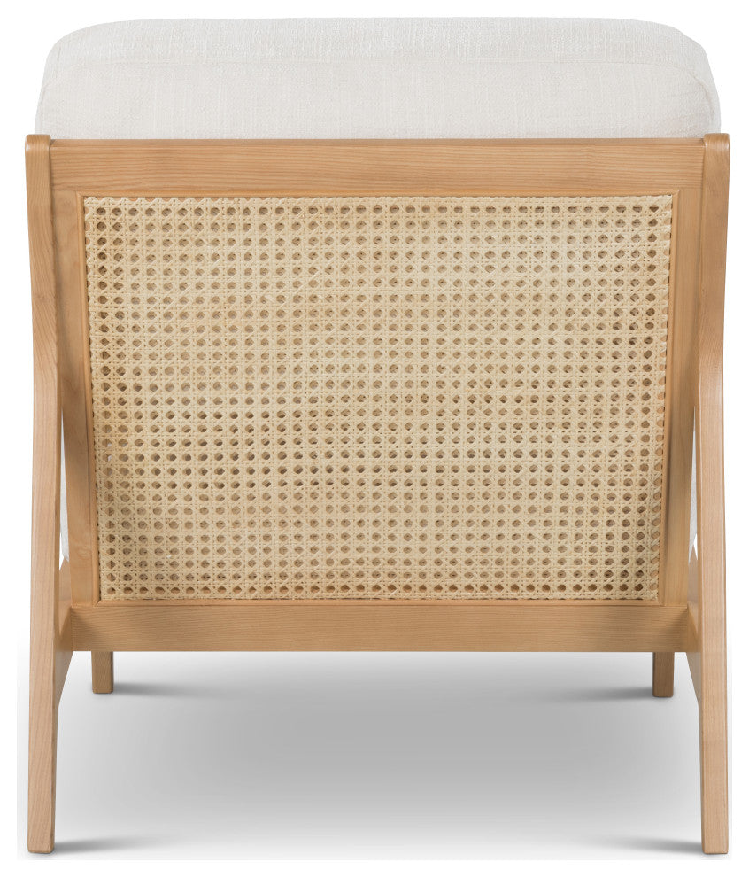 Metro Carmelo Upholstered Accent Chair, Oak/Cream Upholstery