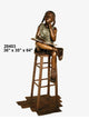 Girl on a Stool Reading and Reflecting Sculpture