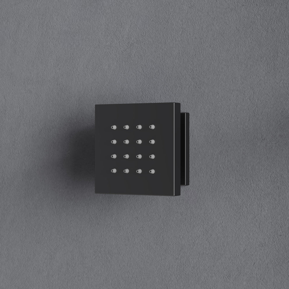 Dual Heads 16" Thermostatic Shower System With Hand Shower, Matte Black