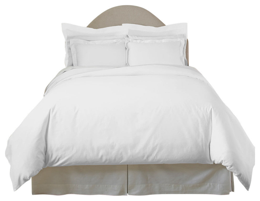 Pointehaven 620TC Long Staple Cotton Euro Shams, Set Of 2, White