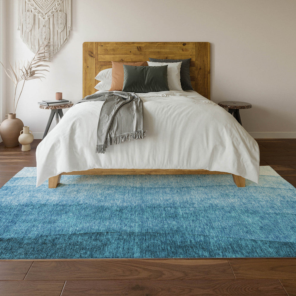 Premium Machine Washable Mayfield AMF625 Teal 9' x 12' Rug