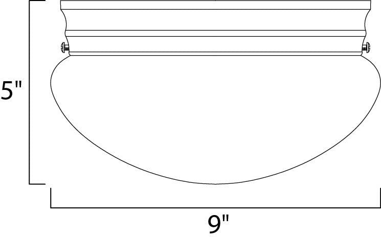 Maxim 5881 Essentials 9"W 2 Light Ceiling Light - Satin Nickel / White Glass