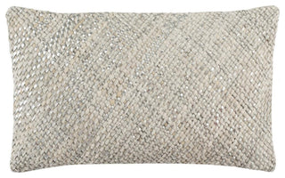 Safavieh Shelby Cowhide 12"X20" Pillow, White