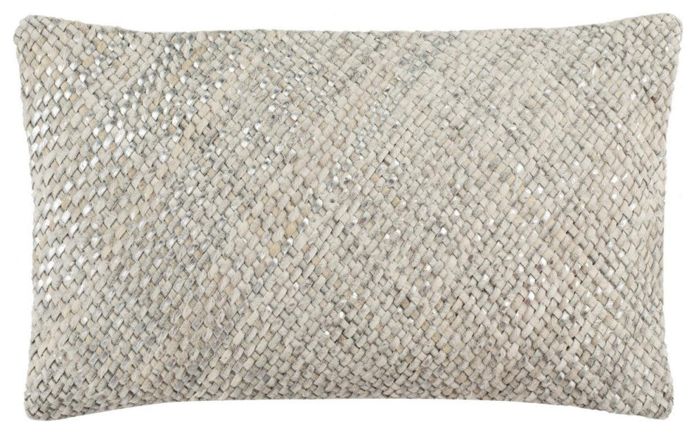 Safavieh Shelby Cowhide 12"X20" Pillow, White