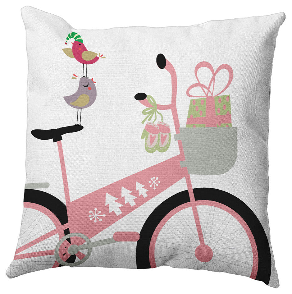 Close Up Bike Accent Pillow, Pink Icing, 18"x18"