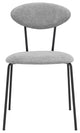 Neo Gray Fabric and Black Metal Dining Room Chairs, Set of 2