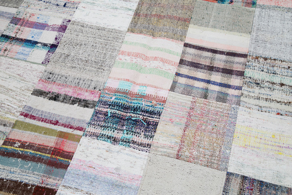 Rug N Carpet - Handmade Turkish 6' 11'' x 10' 0'' Rustic Patchwork Kilim Rug