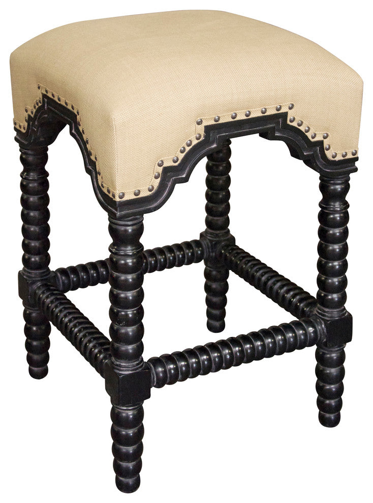 Abacus Counter Stool, Hand Rubbed Black