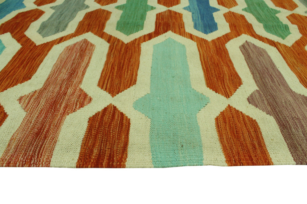 Sangat Kilim Mabel Rust/Ivory Rug, 8'5x11'3