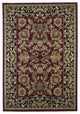 7' Octagon Red or Black Floral Bordered Indoor Area Rug