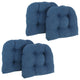 19" U-Shaped Micro Suede Tufted Dining Chair Cushions, Set of 4, Indigo