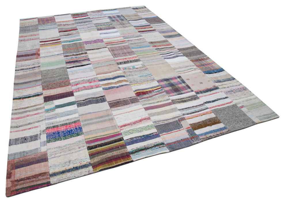 Rug N Carpet - Handmade Anatolian 8' 2'' x 11' 6'' Vintage Patchwork Kilim Rug