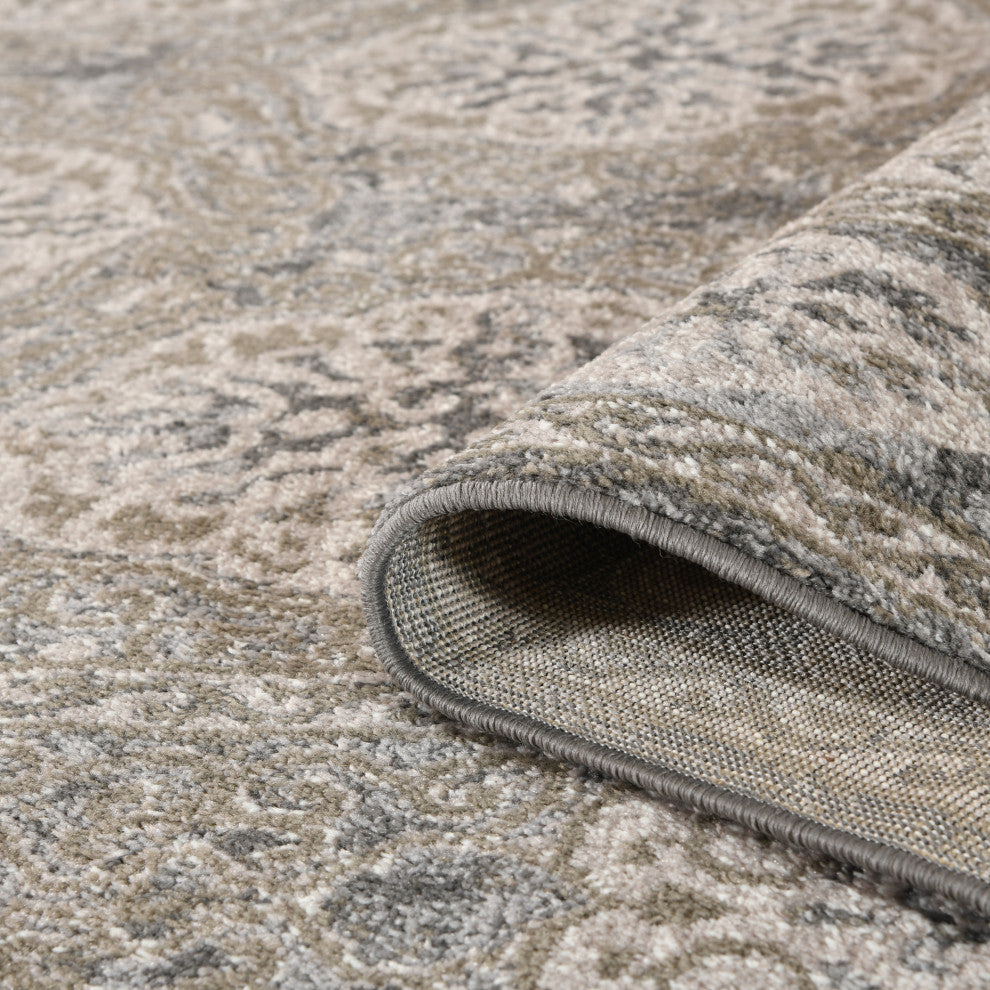 Alessana Banbury Bordered Area Rug, Walnut, 2'6"x10'3"