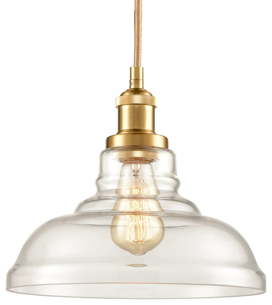 Vintage-Style 1-Light Pendant, Brass