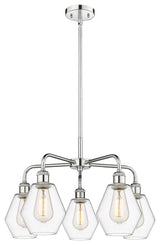 Cindyrella 5-Light 24" Stem Chandelier, Polished Chrome, Clear Shade