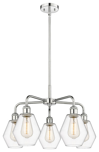 Cindyrella 5-Light 24" Stem Chandelier, Polished Chrome, Clear Shade